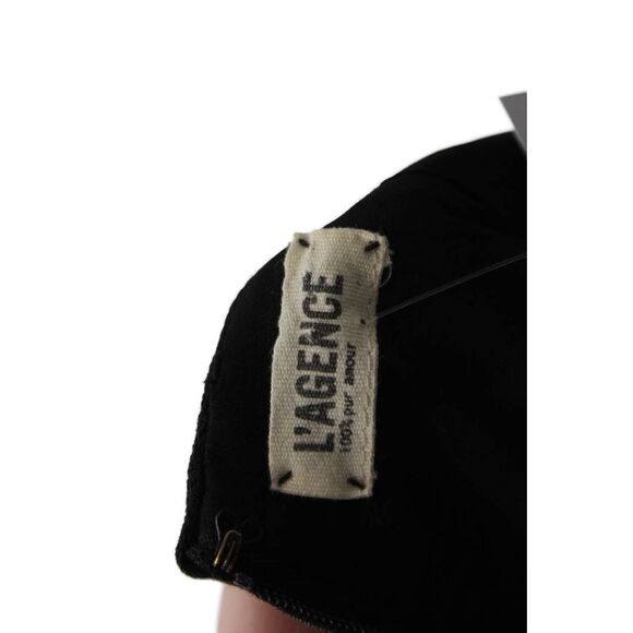 L'Agence Womens Pleated Waist Asymmetric Hem 3/4 Sleeve Dress Black Size 4 - Picture 7 of 7